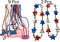 71 Pcs 4th of July Beads Necklaces Independence Day Beads Set Red White Blue